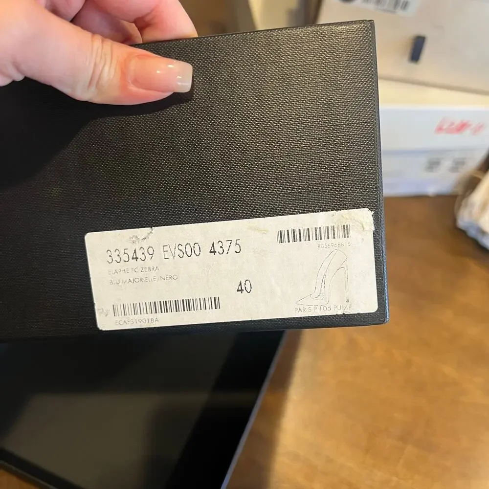 Saint Laurent YSL Yves  'Khan' black/blue SNAKESKIN shoes EU 40 US 10 - Picture 6 of 9